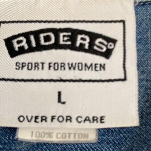 Riders for Women Minnesota Vikings Denim Dress Shirt Size L Embroidered Logos - Picture 3 of 6